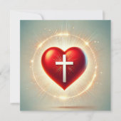 Afdrukbare Vibrant Red Heart Christelijk plakboek Kaart (Voorkant)