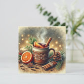 Afdrukbare Vintage Christmas Mulled Apple Cider Kaart (Staand voorkant)