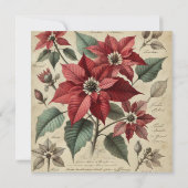 Afdrukbare Vintage Kerstmis Poinsettia Botanical Kaart (Achterkant)