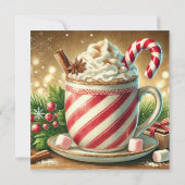 Afdrukbare Vintage Kerstvakantie Hot Chocolate Kaart (Achterkant)
