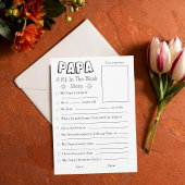 Afdrukbare vulling in de lege vaders dag Kaart