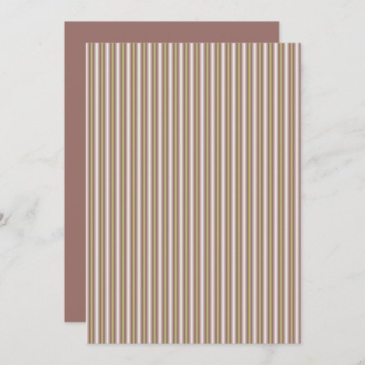 Afdrukbare Warm Neutrals Snoep Stripe Scrapbooking Kaart (Voorkant / Achterkant)