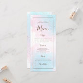 Afdrukbare Waterverf Roze Blauw Zilver Bruiloft Me Kaart (Voorkant / Achterkant in situ)