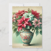 Afdrukbare Waterverf Vaas van Poinsettia Kaart (Achterkant)
