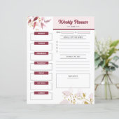 Afdrukbare weekplanner Sjabloon (Staand voorkant)