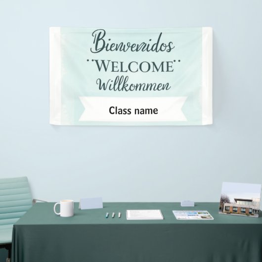 Afdrukbare welkomstbanner met klassennaam spandoek (Beurs)