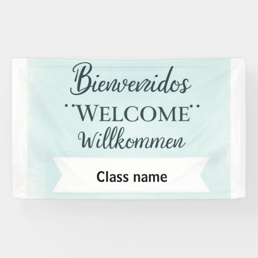 Afdrukbare welkomstbanner met klassennaam spandoek (Horizontaal)