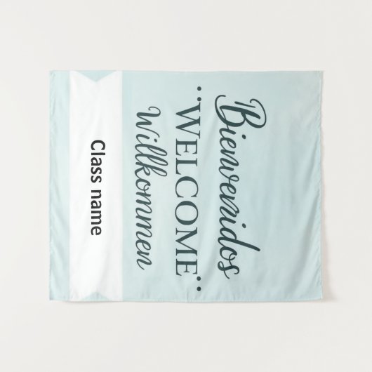Afdrukbare welkomstbanner met klassennaam wandkleed (Voorkant (horizontaal))