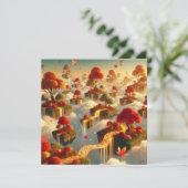 Afdrukbare Whimsical Autumn Floating Isle Scrapboo Kaart (Staand voorkant)
