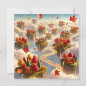 Afdrukbare Whimsical Autumn Floating Isle Scrapboo Kaart (Achterkant)