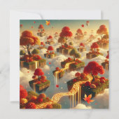 Afdrukbare Whimsical Autumn Floating Isle Scrapboo Kaart (Voorkant)