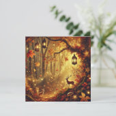 Afdrukbare Whimsical Herfst Gouden Bos Scrapboek Kaart (Staand voorkant)