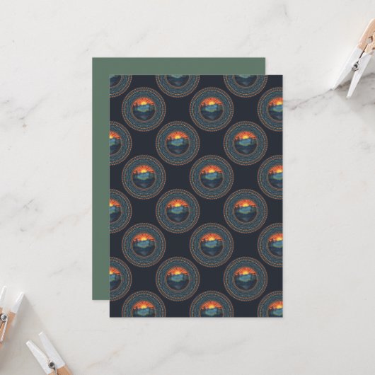 Afdrukbare wildernis Polka Dot Mandala Kaart (Voorkant / Achterkant in situ)