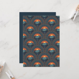 Afdrukbare wildernis Sunset Mandala Scales Kaart