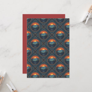 Afdrukbare wildernis Sunset Mandala Tiled Kaart