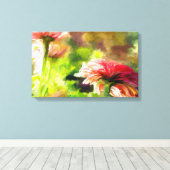 Afdrukbare Wildflower Field Landschap Olieverfschi Canvas Afdruk (Insitu (Houten vloer))