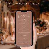 Afdrukbare Zacht Bruin Witte Tekst Wedding Menu