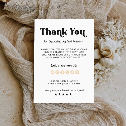 Afdrukbare zakelijke bedankkaart