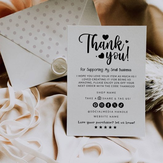 Afdrukbare zakelijke bedankkaart