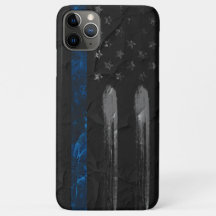 Afdrukblauwe lijnvlag iPhone-tas
