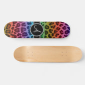 Afdrukcirkel monogram regenboogblad skateboard (Horizontaal)