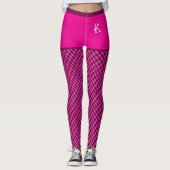 Afdrukcontrole roze Initiaal op maat Leggings (Voorkant)