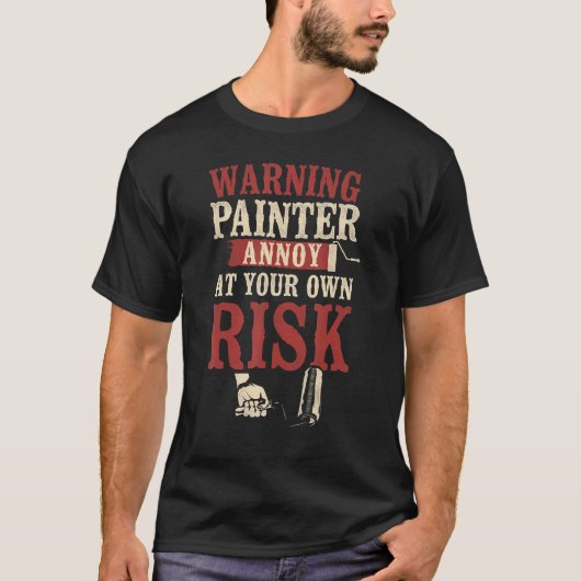 Afdrukdemper in huis Uitgebreide schilder T-shirt (Voorkant)