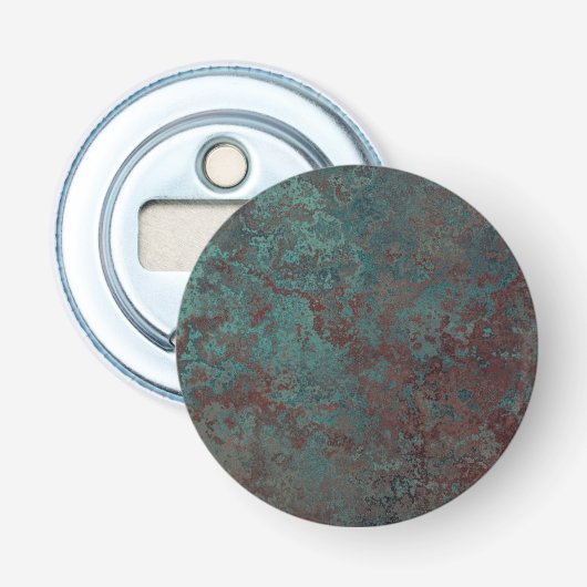 Afdrukflesopener met corrosie "Koper" Button Flesopener (Voorkant)