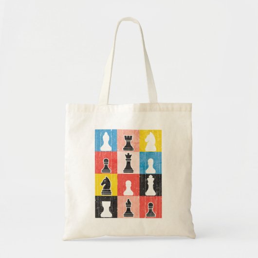 Afdrukgevoelige steunstukken Kleurblok Checkerboar Tote Bag (Voorkant)