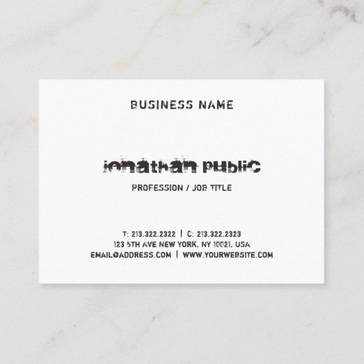 Afdrukgevoelige tekst zwart en wit, modern B&W ele Visitekaartje (Achterkant)