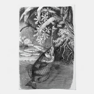 Afdrukhanddoeken met natuurlijke geschiedenis theedoek