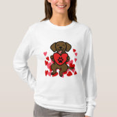 Afdrukhart Chocolade Lab Puppy Paw T-shirt (Voorkant)