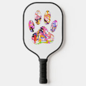 Afdrukhart verven Splatter Dog Paw Pickleball Paddle (Voorkant)