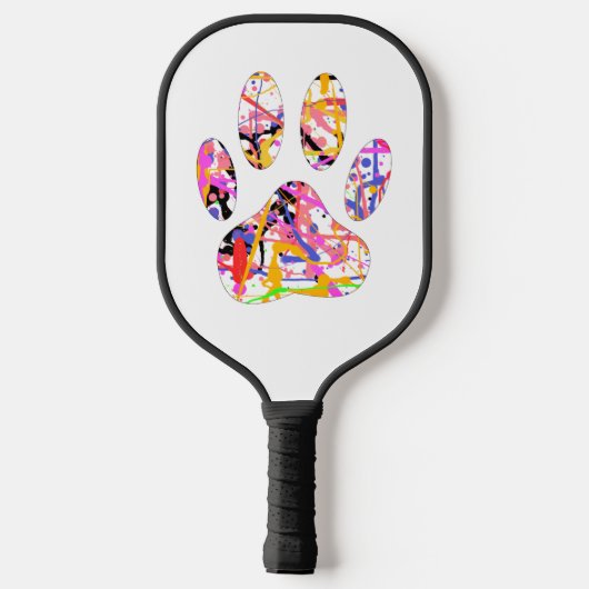 Afdrukhart verven Splatter Dog Paw Pickleball Paddle (Achterkant)