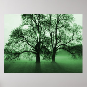 AFDRUKKEN - 2 Big Trees Green Poster