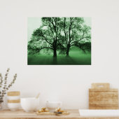 AFDRUKKEN - 2 Big Trees Green Poster (Keuken)
