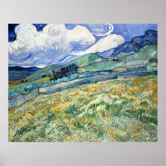AFDRUKKEN | 48x38 Van Gogh Landschap vanuit Saint- Poster (Voorkant)