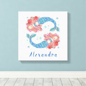 Afdrukken aangepast Mermaid Canvas (Insitu (Houten vloer))