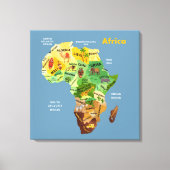 Afdrukken Afrika Map Artwork Canvas (Voorkant)