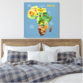 Afdrukken Afrika Map Artwork Canvas (Insitu (Slaapkamer))