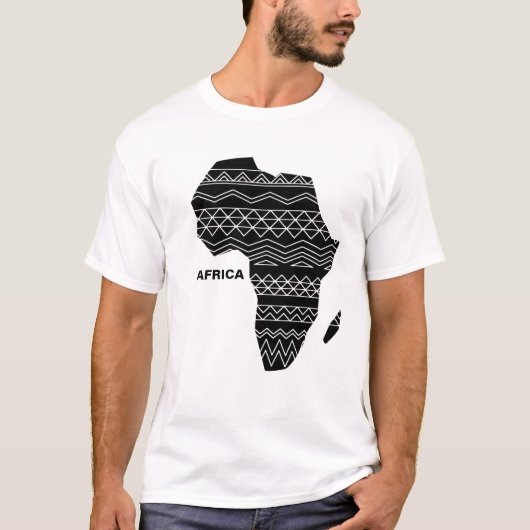 Afdrukken Afrikaanse kaart zwart T-shirt (Voorkant)