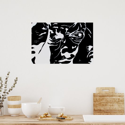 Afdrukken - Als de duivel in de weg staat Poster (Keuken)