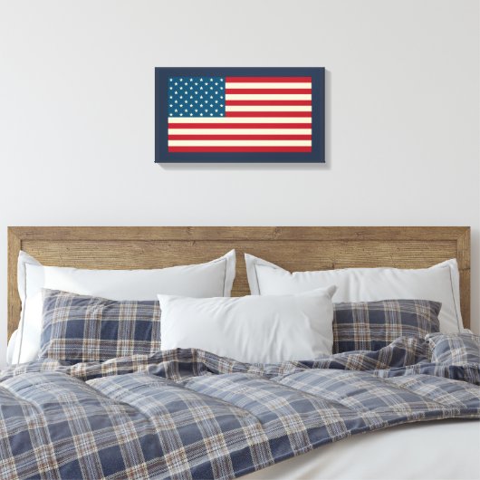 Afdrukken Amerikaanse vlag Art Canvas (Insitu (Slaapkamer))