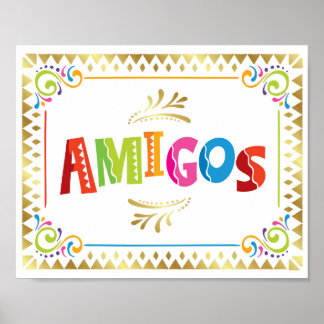 Afdrukken AMIGOS Fiesta-partij Poster