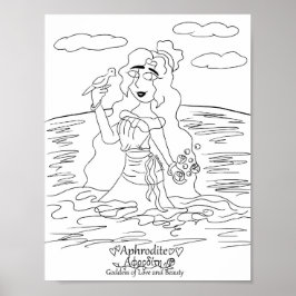Afdrukken Aphrodite kleurplaat Poster