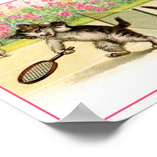 Afdrukken: Badminton Kittens  kunst Poster (Hoek)