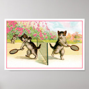 Afdrukken: Badminton Kittens kunst Poster