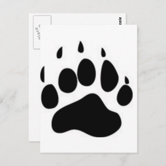 Afdrukken beer briefkaart (Voorkant / Achterkant)