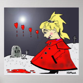 Afdrukken "Bite Size in The Graveyard" - door Kev Poster