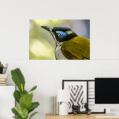 Afdrukken: Blauw honingraat #1 Poster (Thuiskantoor)